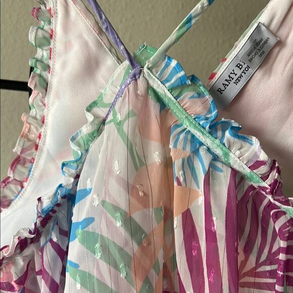 NWOT Ramy Brook Jules Multicolor Tropical Print Women's Halter Top - size Medium - Picture 12 of 13